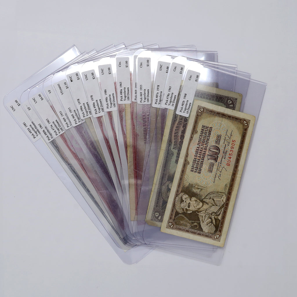 Lot of 14x Yugoslavia 1955-1986 Banknotes, Circ to UNC, 14pcs