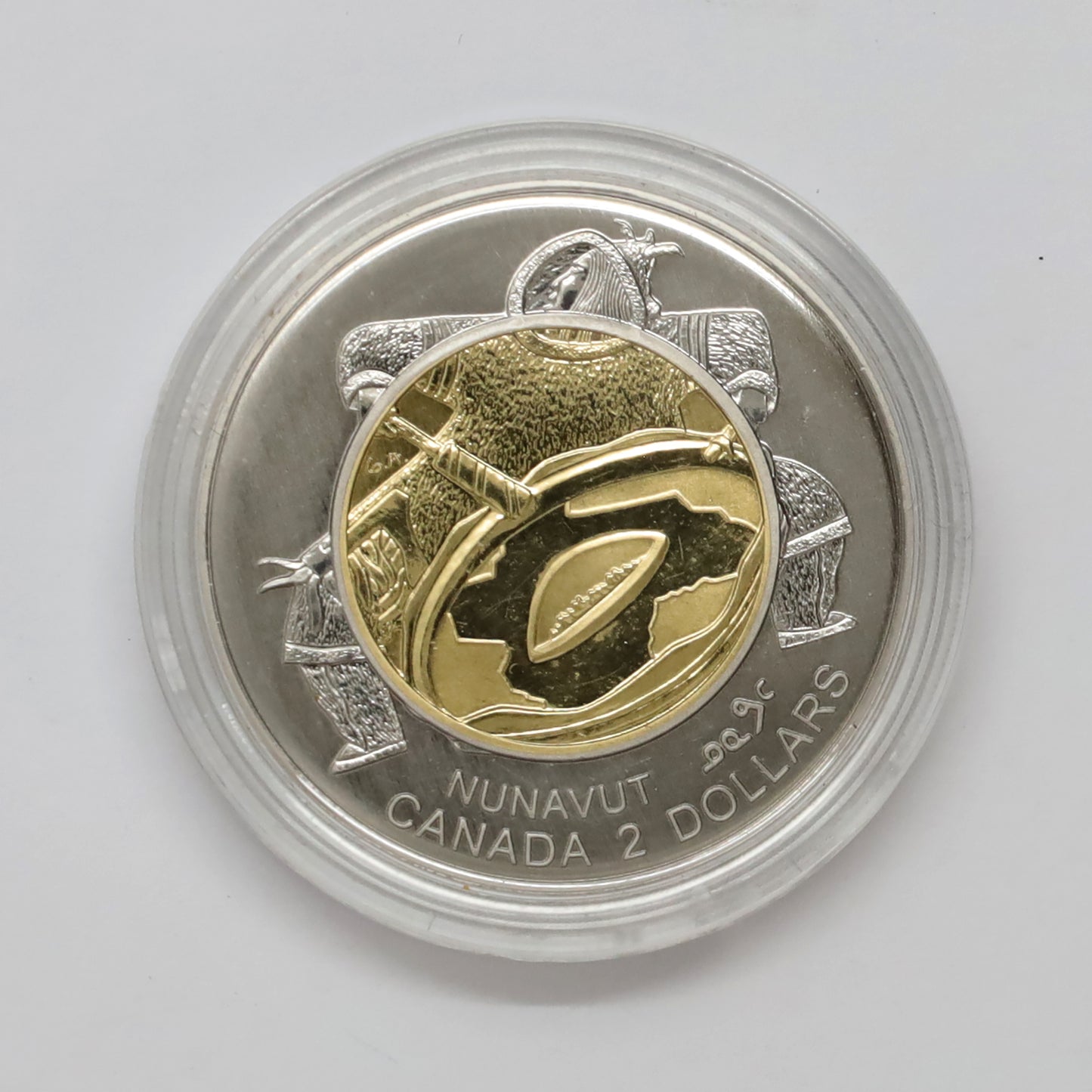 1999 Canada Nunavut Two Dollar Specimen in Maple Case (cracked capsule)