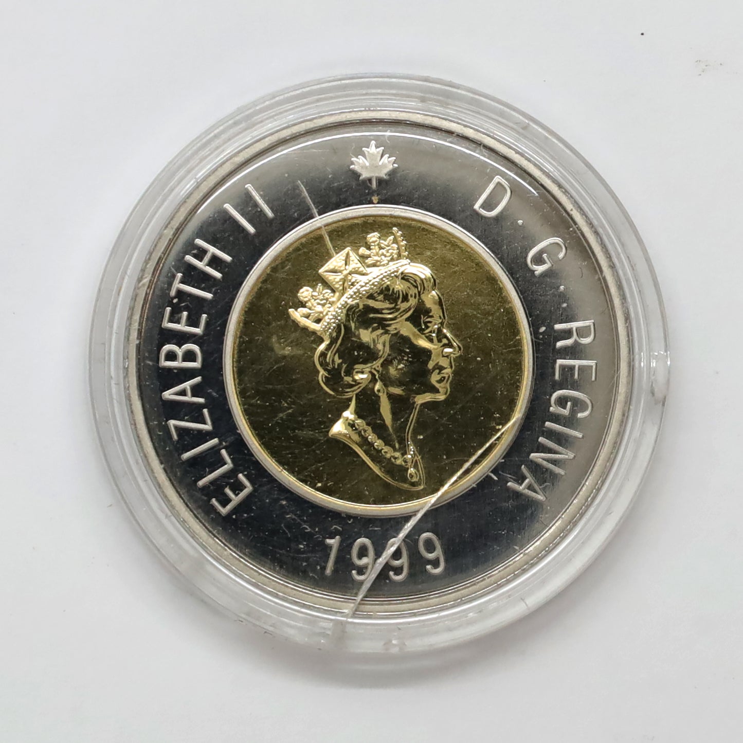 1999 Canada Nunavut Two Dollar Specimen in Maple Case (cracked capsule)