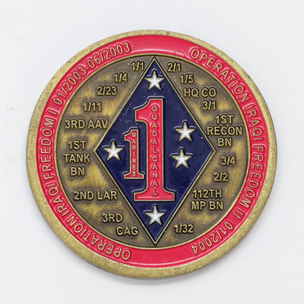 USA Marine Corps 1st Regiment Operation Iraqi Freedom Challenge Coin