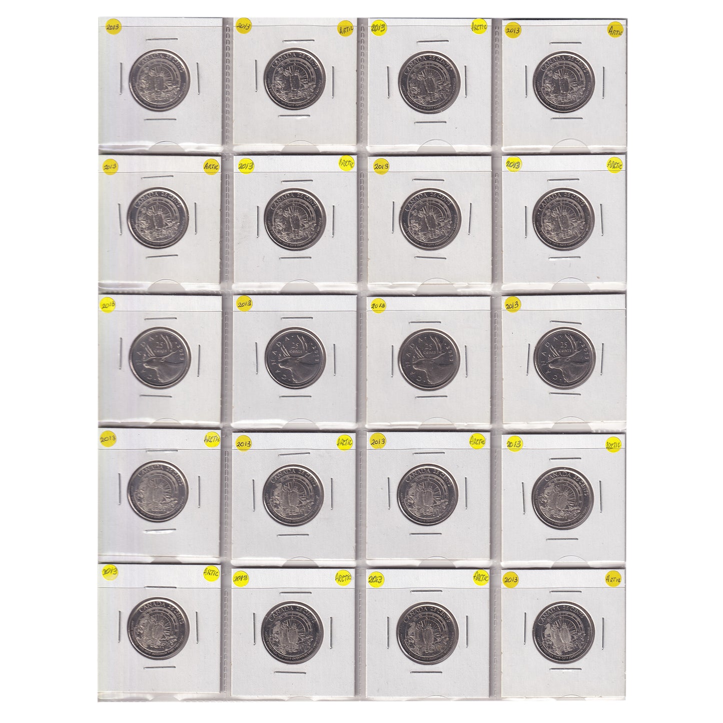 Estate Lot of 432x 2001-2022 Canada 25-cents, Lots of Special Editions, in White Binder