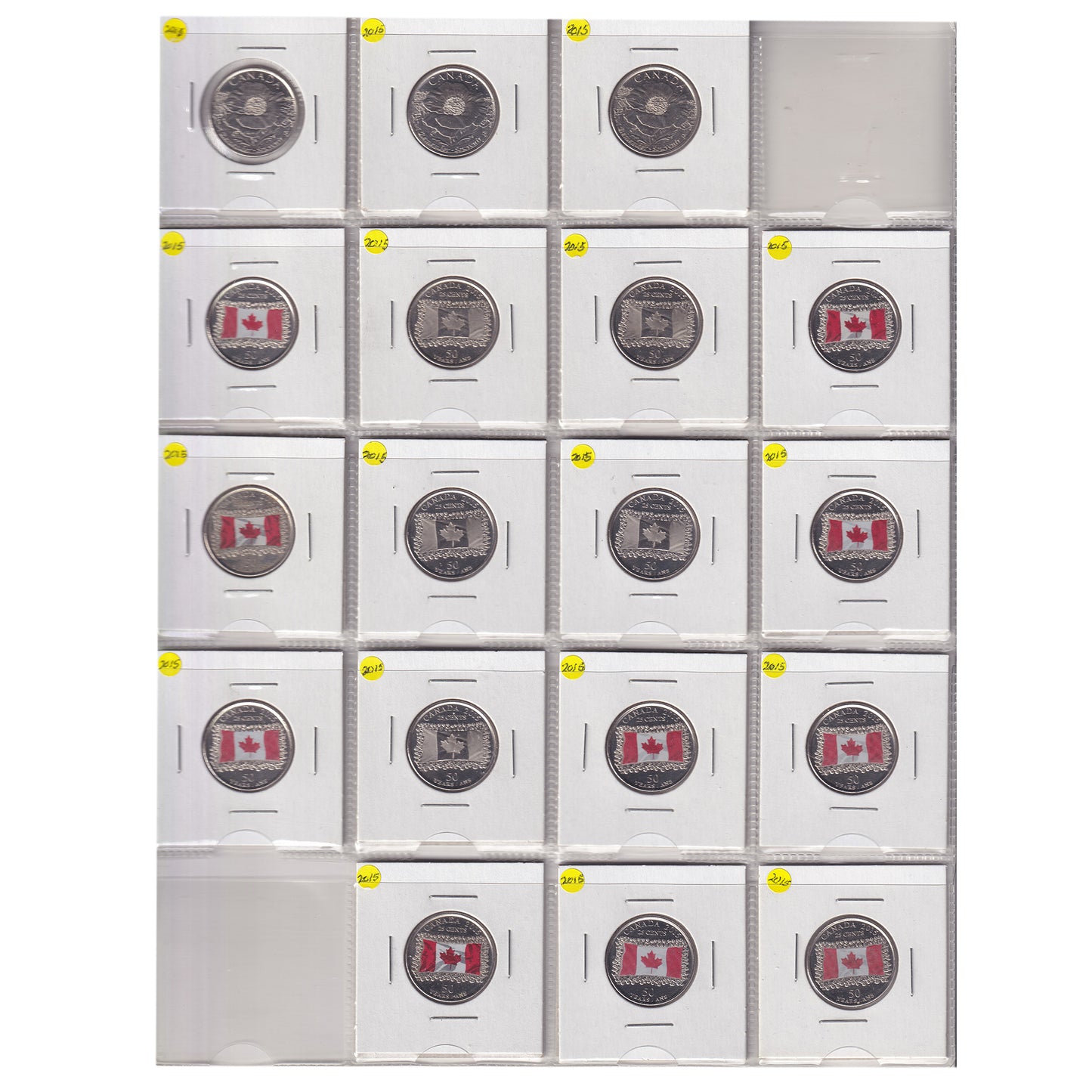 Estate Lot of 432x 2001-2022 Canada 25-cents, Lots of Special Editions, in White Binder