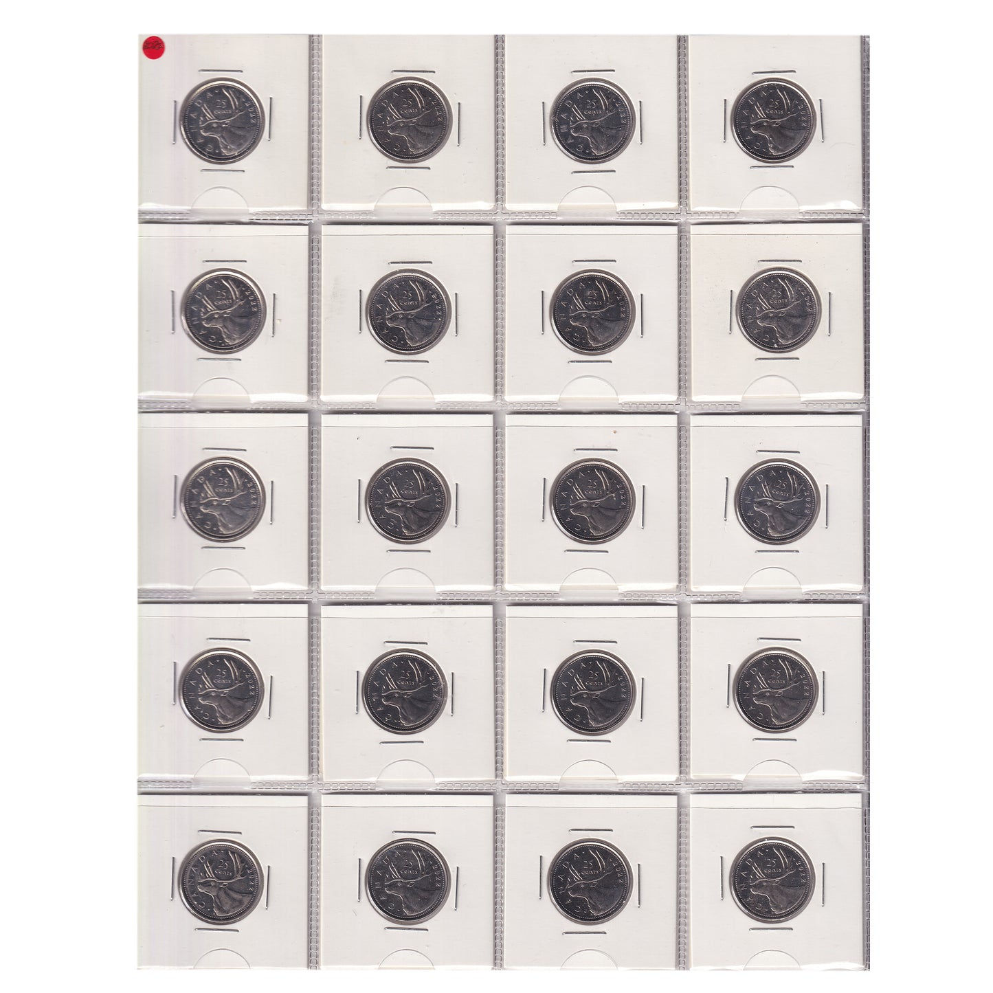 Estate Lot of 432x 2001-2022 Canada 25-cents, Lots of Special Editions, in White Binder
