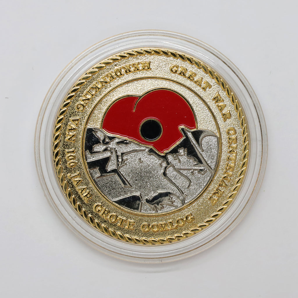2014-2018 Great War Centenary Bimetallic Enamelled Menin Gate Memorial Medallion