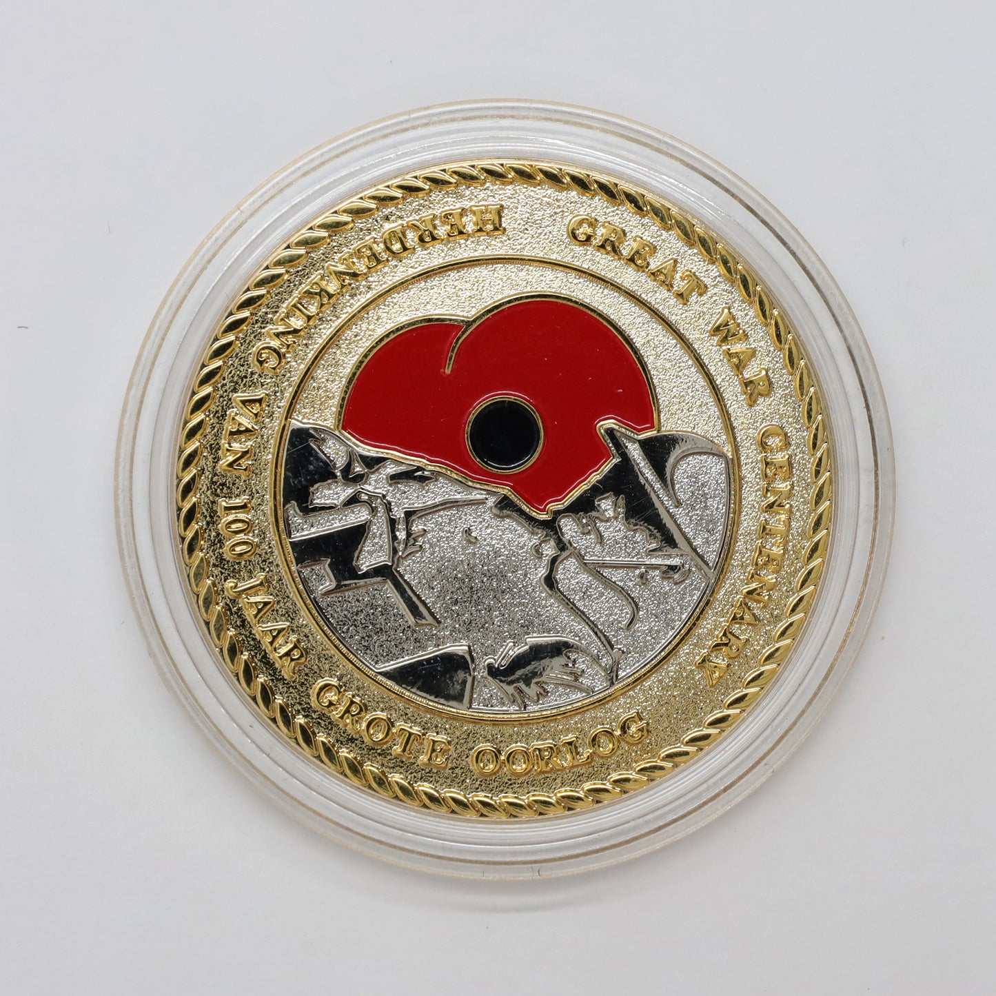 2014-2018 Great War Centenary Bimetallic Enamelled Menin Gate Memorial Medallion