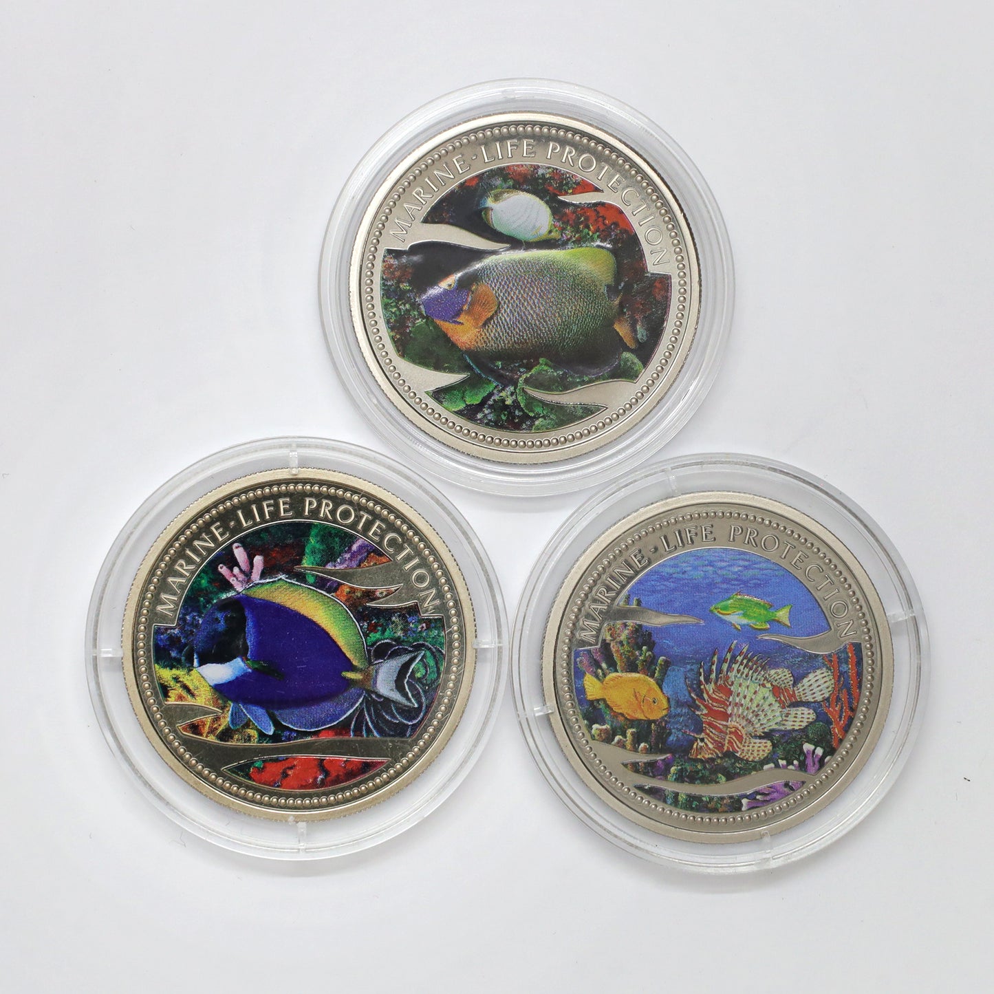 Lot of 3x Palau 2000-2003 Marine Life Protection Dollars, 3pcs (wear)