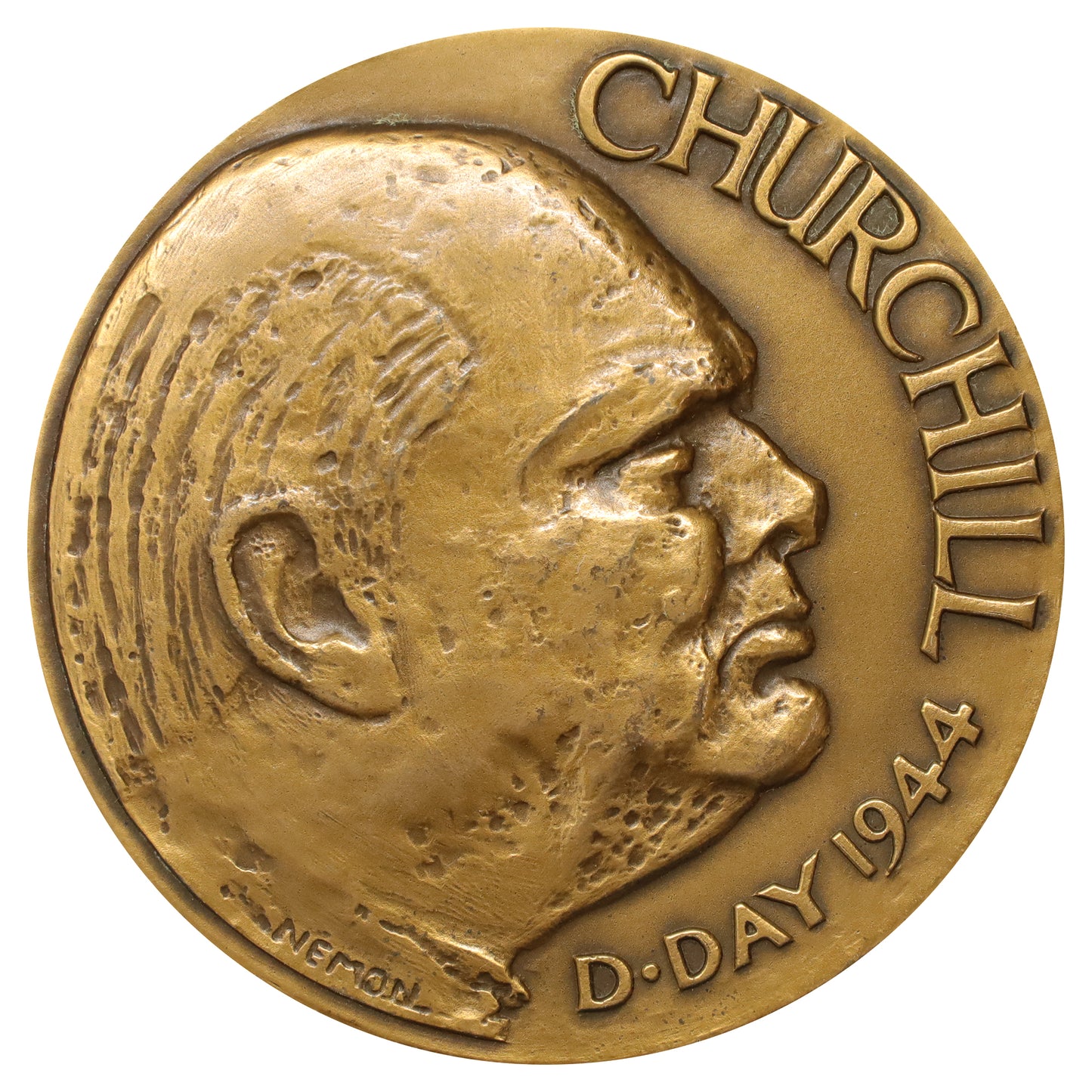 1969 Winston Churchill 25th Anniversary of D-Day Bronze Medallion