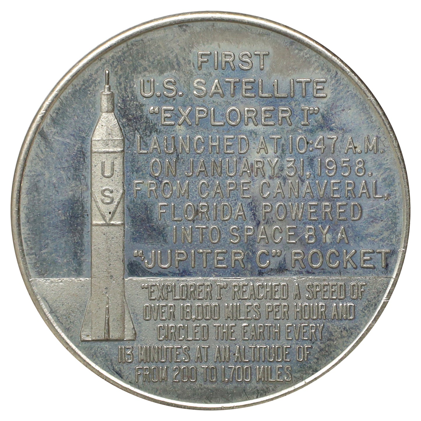 Vintage USA Explorer 1 Satellite Medallion