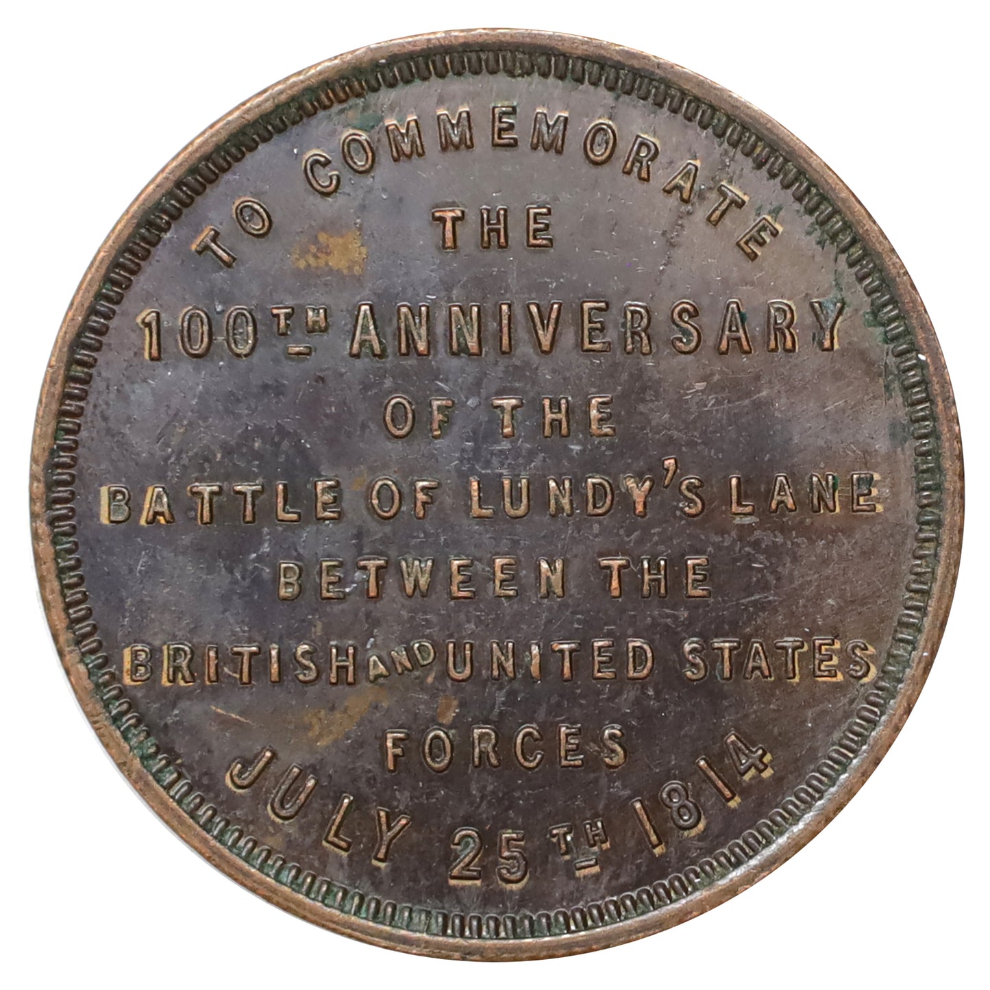 1914 100th Anniversary of the Battle of Lundy's Lane Commemorative Token