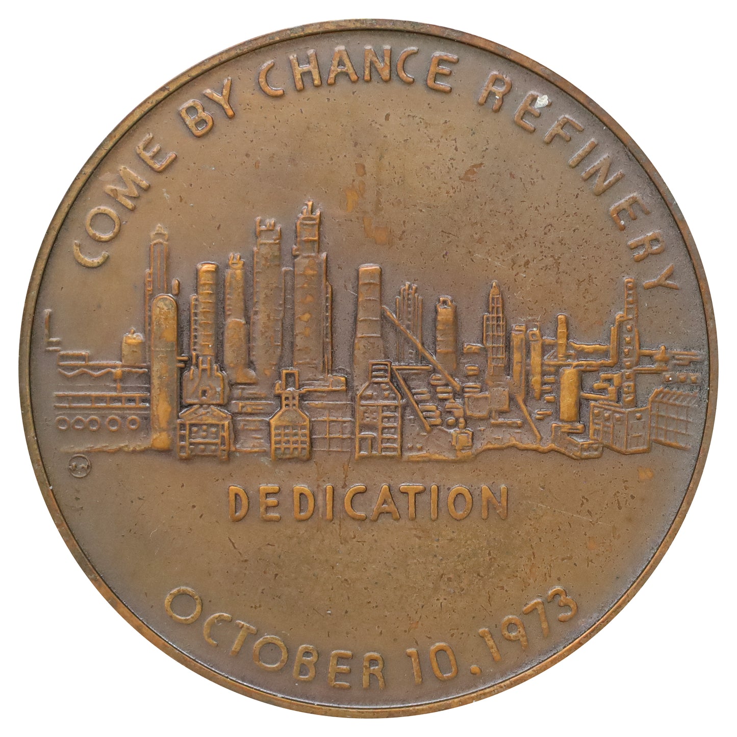 1973 Come By Chance, NL, Oil Refinery Dedication Medallion