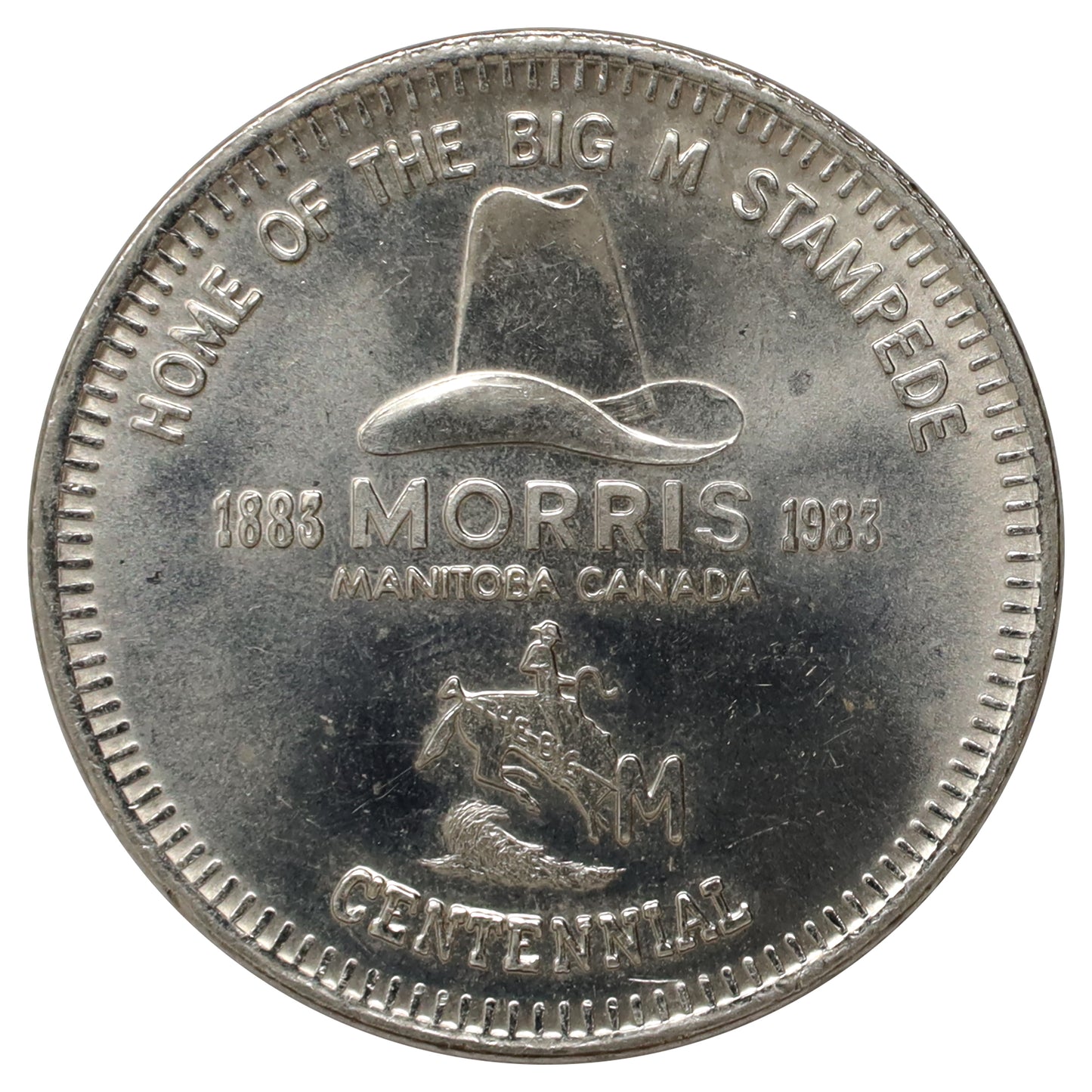 1983 Morris, MB, Big M Stampede Centennial Souvenir Dollar