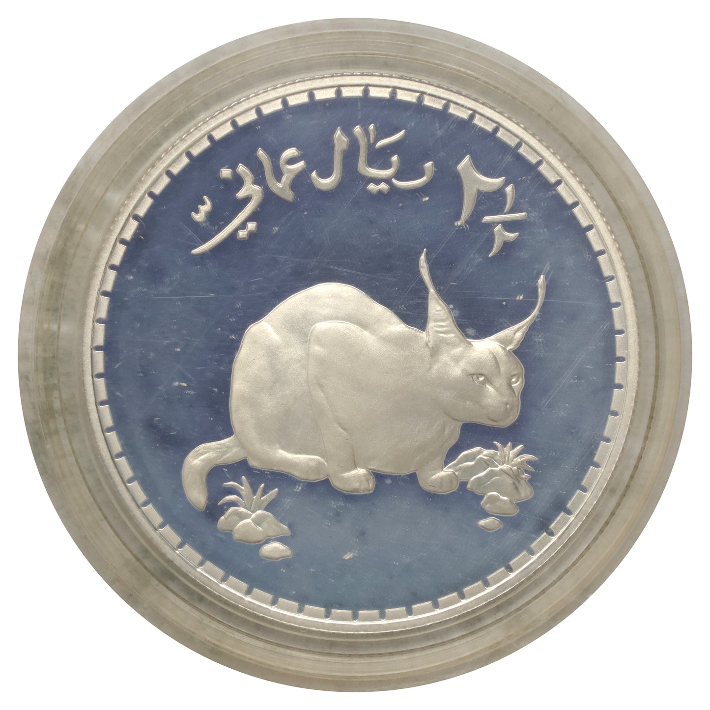 Oman 1977 WWF IUCN Conservation Sterling Silver Proof Coins in Case (light wear)