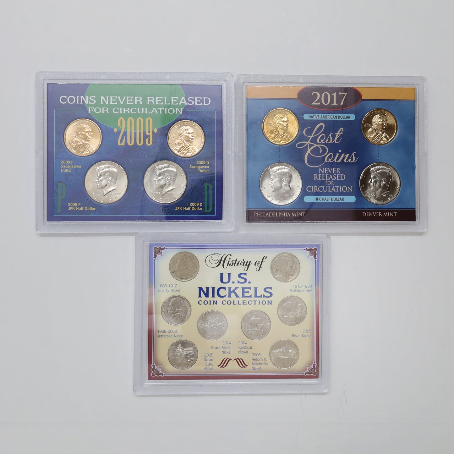 Lot of 3x USA Themed Coin Sets, 3pcs (light wear)