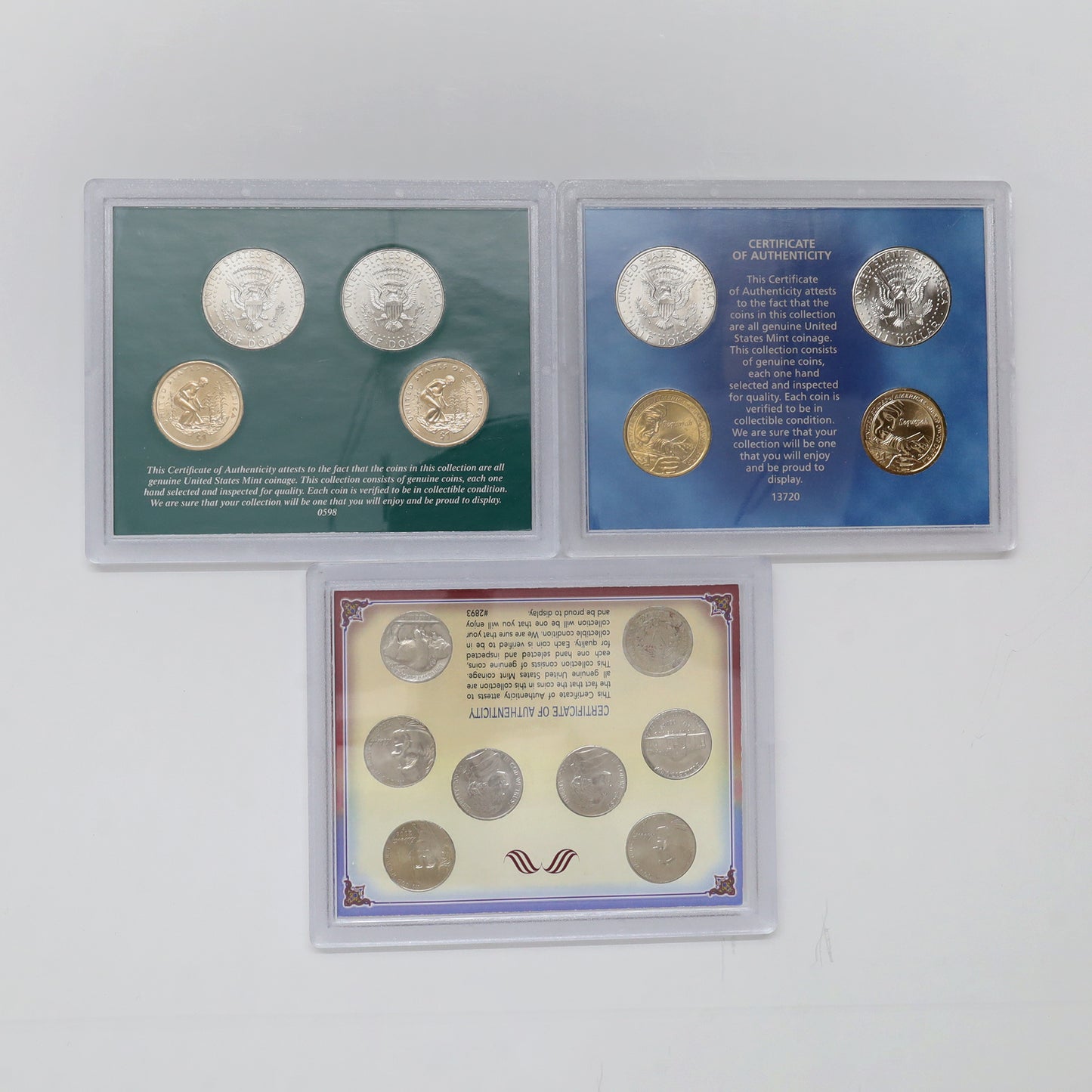 Lot of 3x USA Themed Coin Sets, 3pcs (light wear)