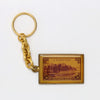 1937 USA 3-cent Puerto Rico Stamp in Enamel Keychain (wear)
