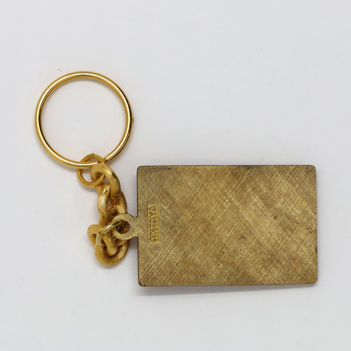 1937 USA 3-cent Puerto Rico Stamp in Enamel Keychain (wear)