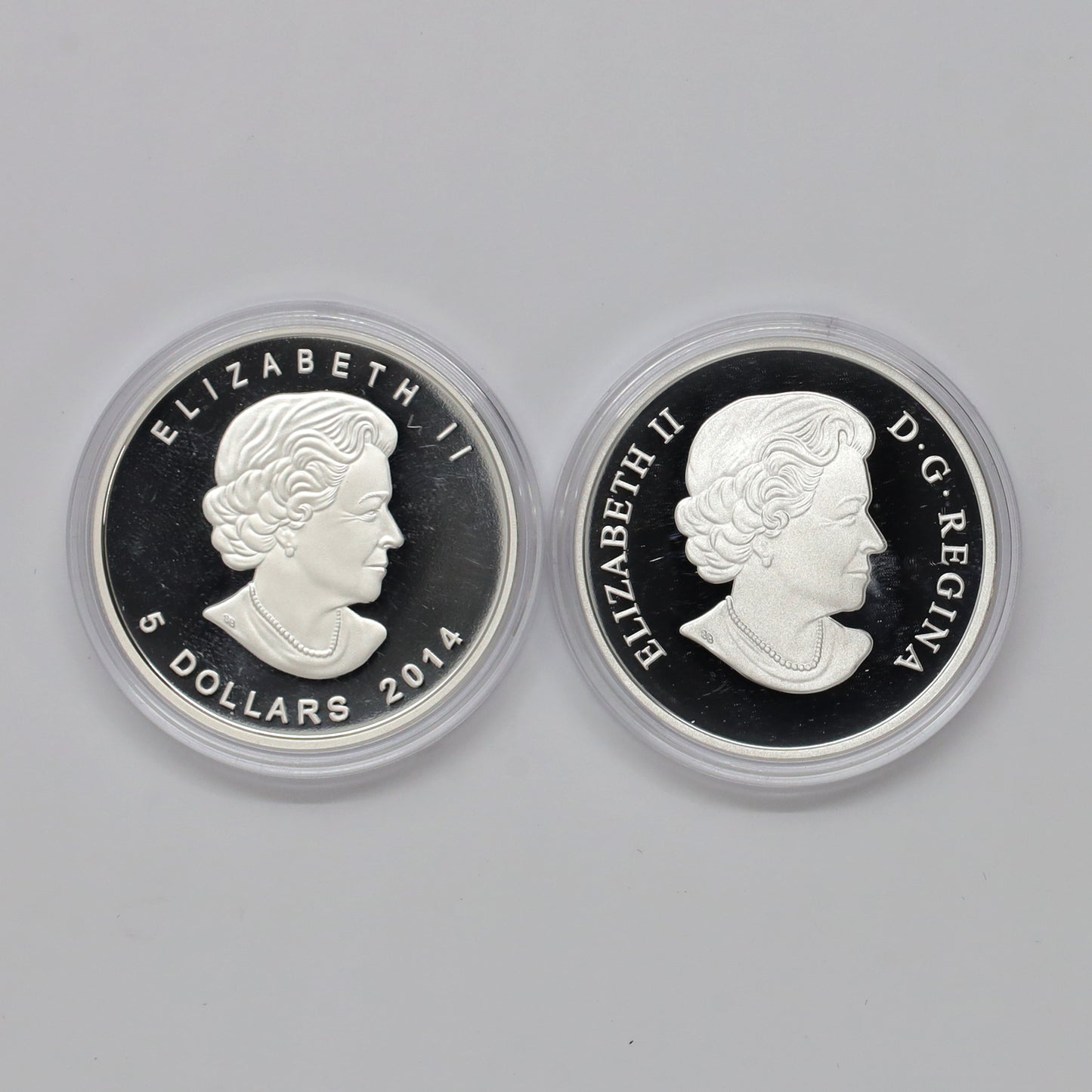 Pair of 2014 Canada $5 & $20 Birds Fine Silver, 2pcs (No Tax) Coins Only (scr. caps)
