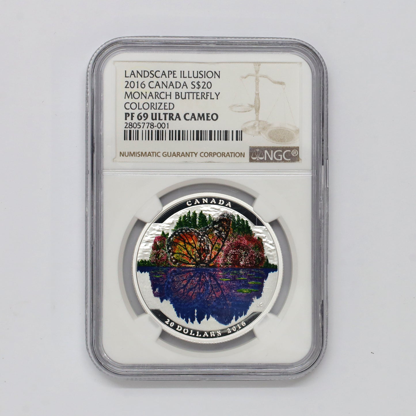 2016 Canada $20 Landscape Illusion: The Butterfly Silver NGC Certified PF69 UHC (No Tax)
