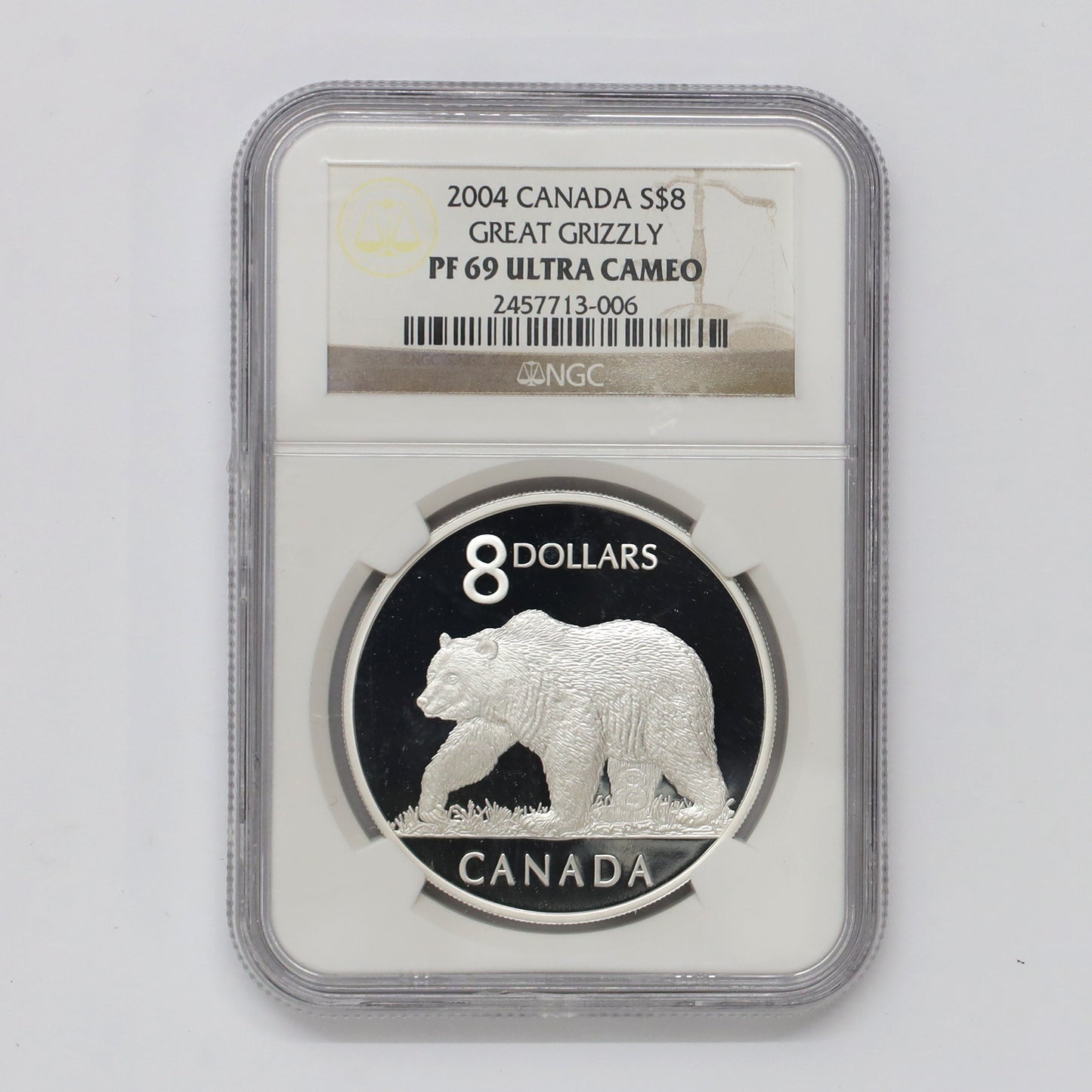 2004 Canada $8 Great Grizzly Bear .9999 Silver NGC Certified PF69 UHC (No Tax)