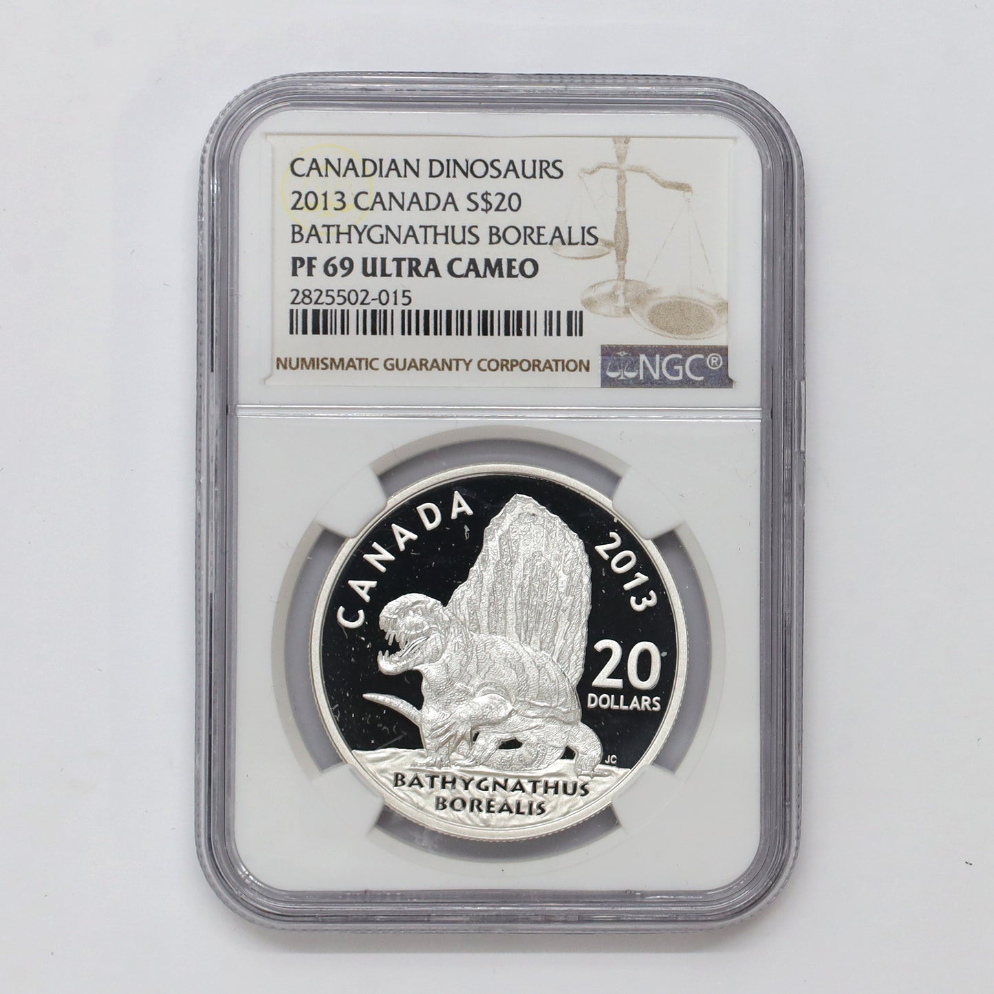 2013 $20 Dinosaurs of Canada: Bathygnathus Borealis Silver NGC Cert. PF69 UHC (No Tax)