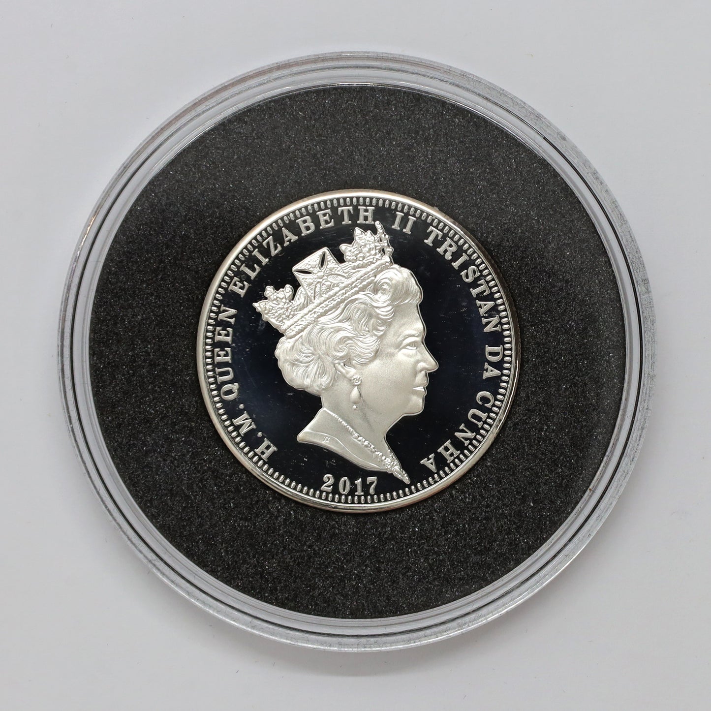 2017 Queen Elizabeth II 65th Anniversary Accession 925 Piedfort Crown in Display (issues)