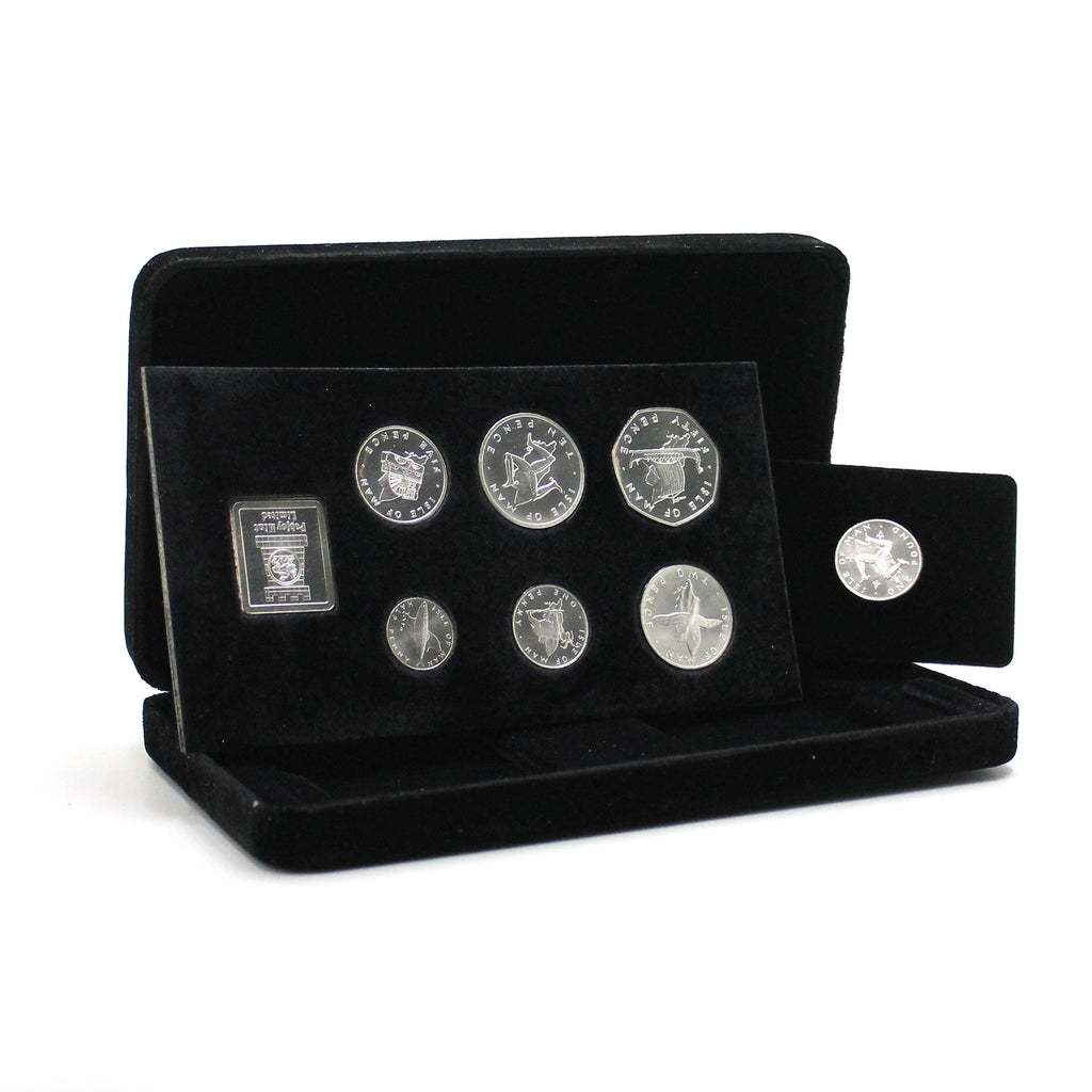 Isle of Man 1978 Limited Edition Sterling Silver 7-Coin Proof Set (light wear)