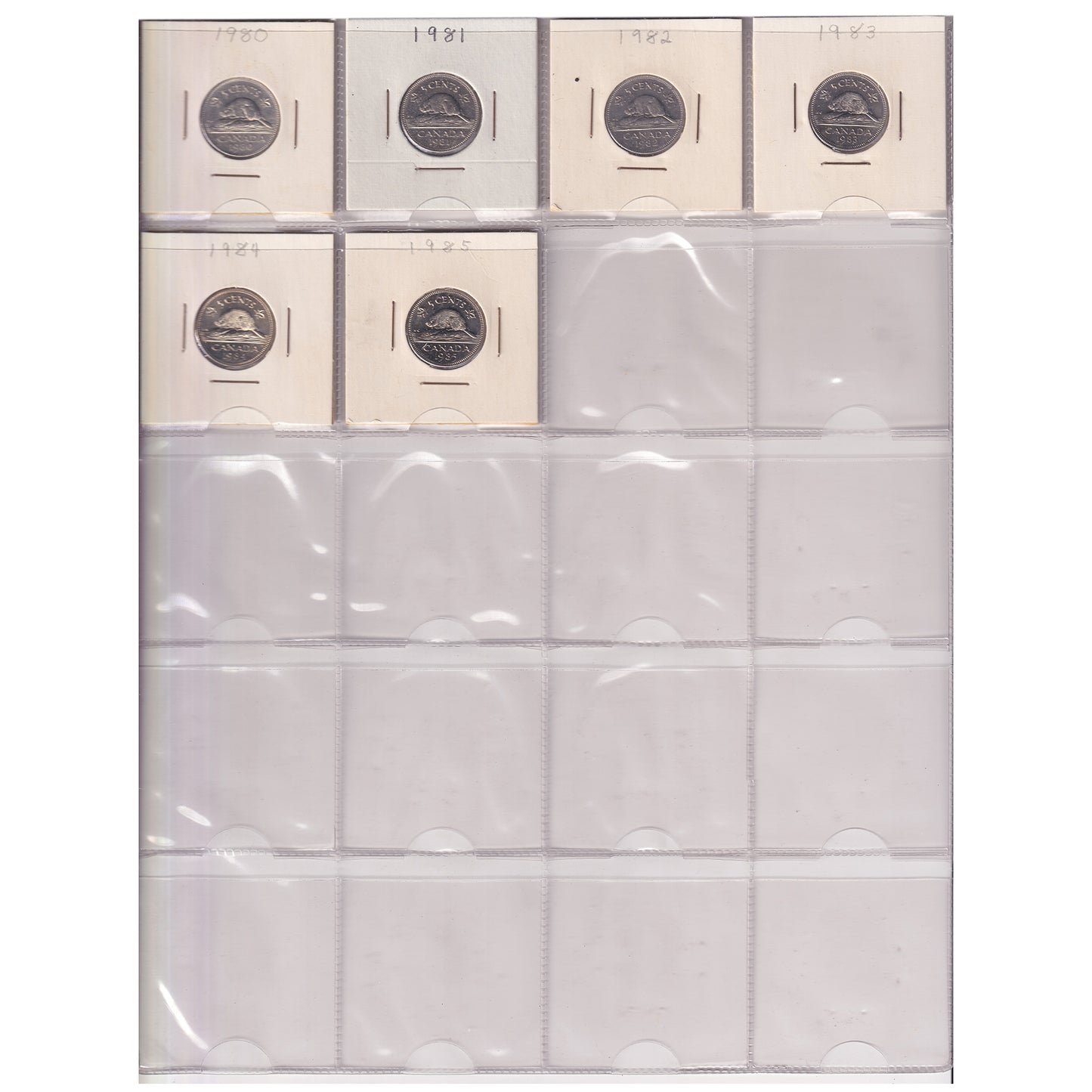 Estate Lot of 257x 1922-2020 Canada 5-cents in White Binder (sold as-is)