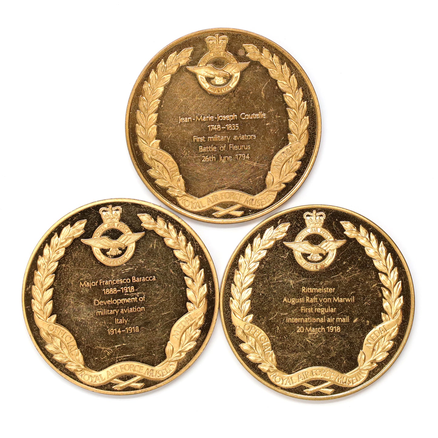 Lot of 3x Royal Air Force Museum Souvenir Medallions, 3pcs