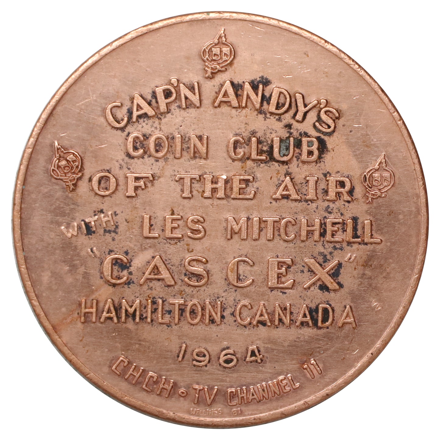 1964 Hamilton, ON, Cap'n Andy's Coin Club of the Air Token