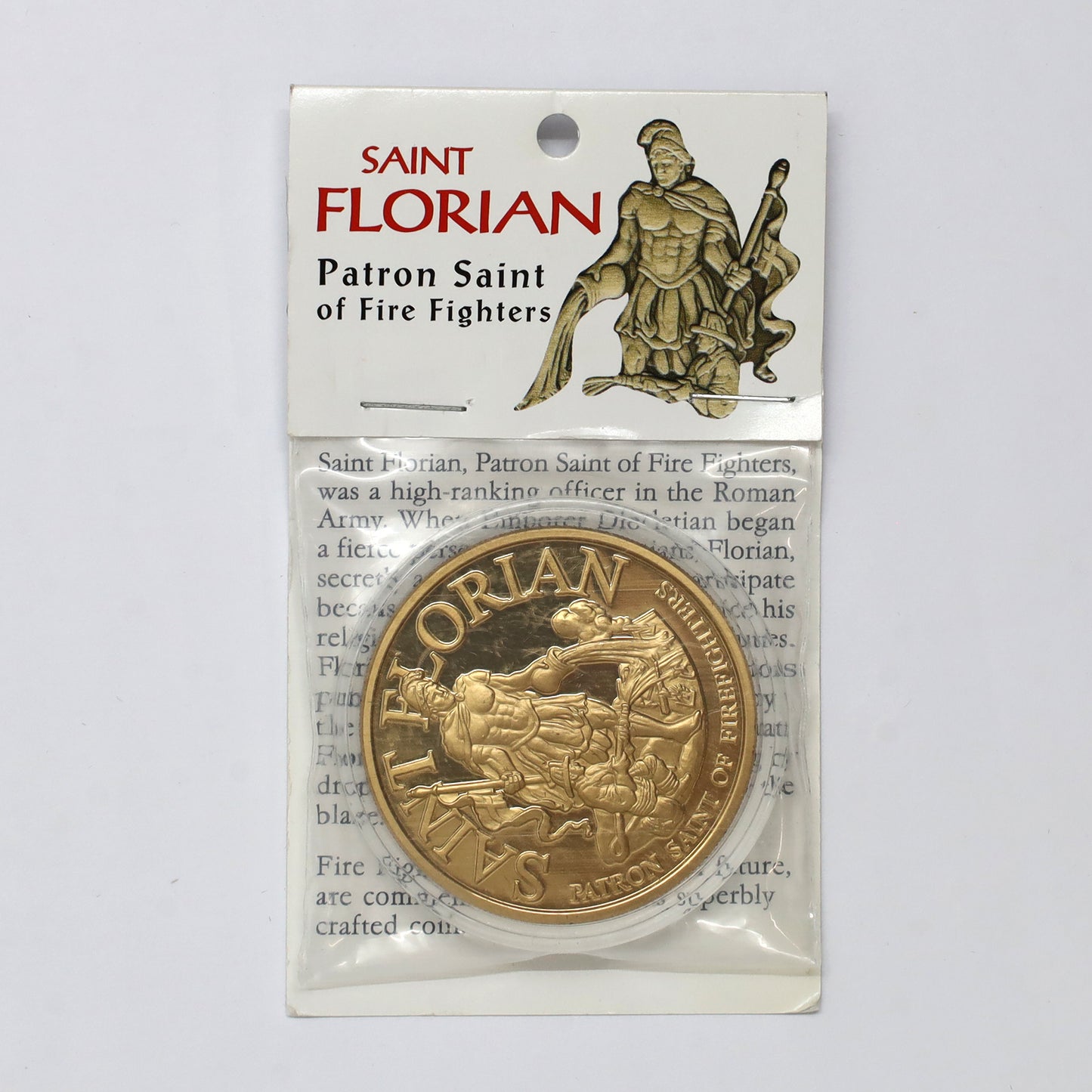 Saint Florian Patron Saint of Firefighters Catholic Medallion (Sealed)