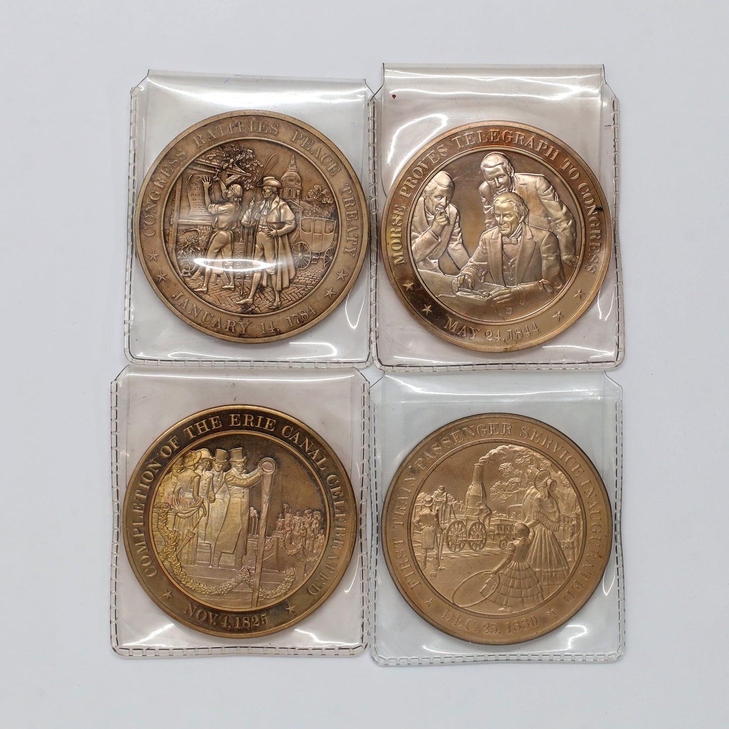 Lot of 4x Franklin Mint History of the United States Medals, 4pcs (minor wear)