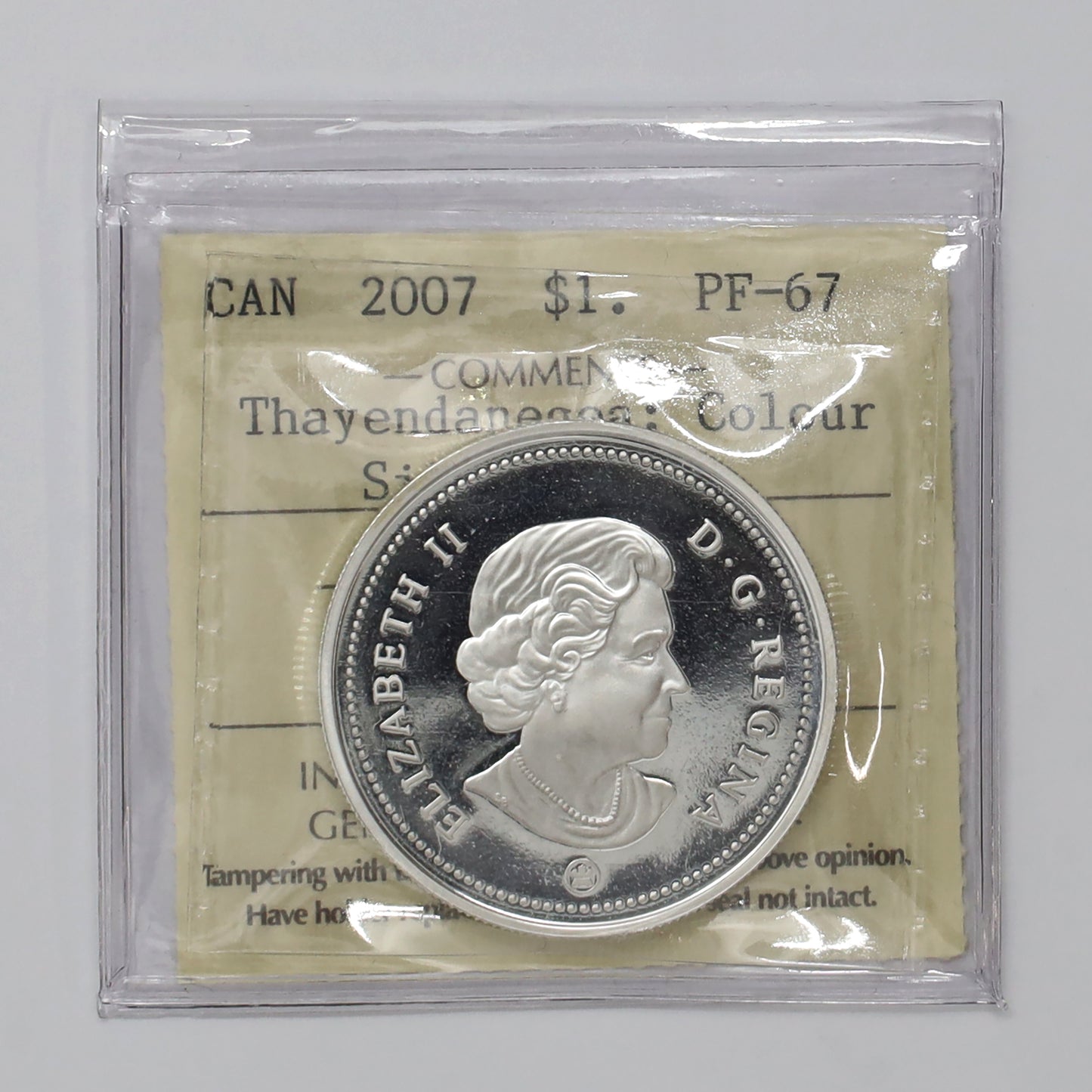 2007 Canada Thayendanegea Enamelled Proof Silver Dollar ICCS Certified PF67 UHC