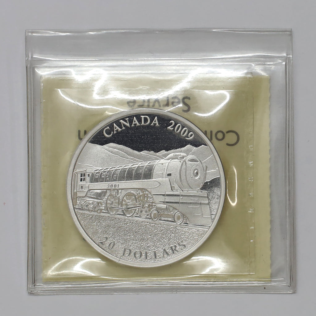 2009 $20 Great Canadian Locomotives Jubilee Fine Silver Coin ICCS Cert. PF67 UHC (No Tax)