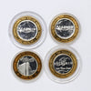 Lot of 4x Las Vegas, NV, .999 Silver Bimetallic Casino Gaming Tokens, 4pcs (No Tax) issues