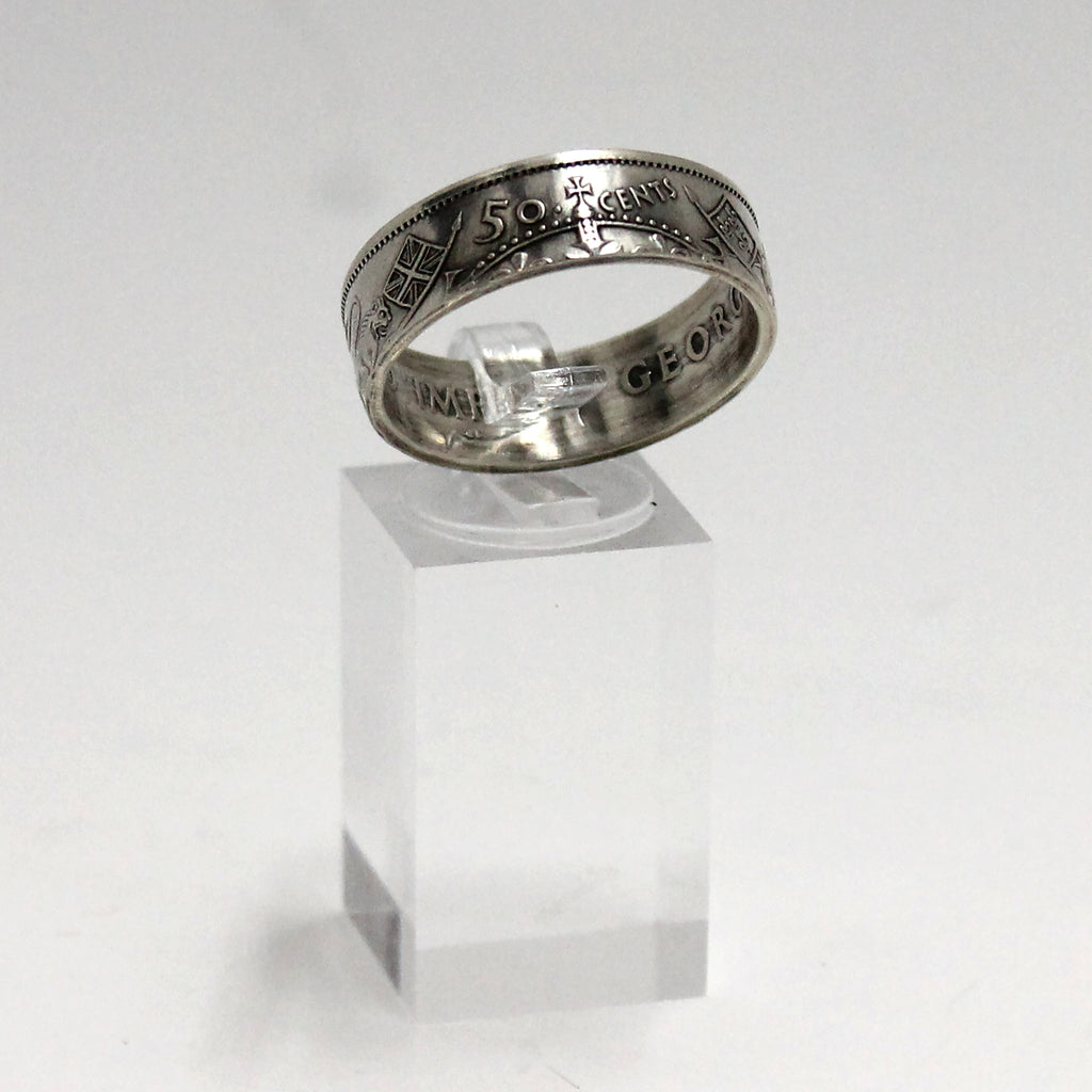 1947 Canada 50-cent Coin Ring, Size 13