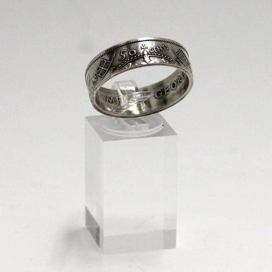 1947 Canada 50-cent Coin Ring, Size 13