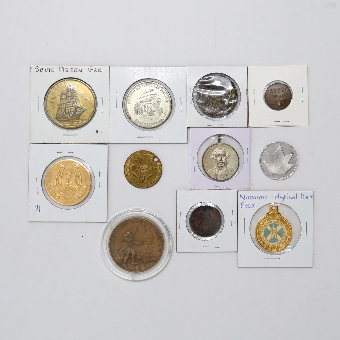 Lot of 11x Assorted Vintage Tokens & Medallions, 11pcs