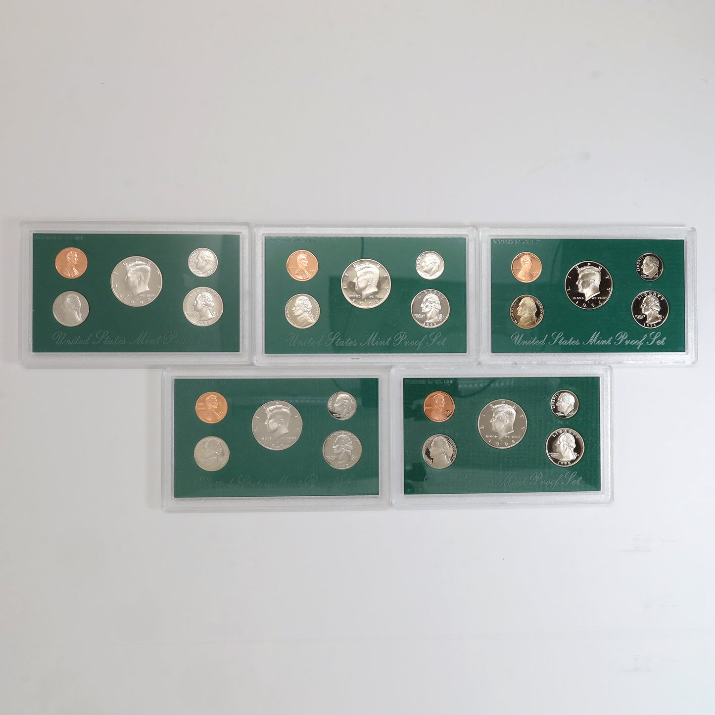 Lot of 5x 1994-1998 United States Proof Sets (wear & tear)
