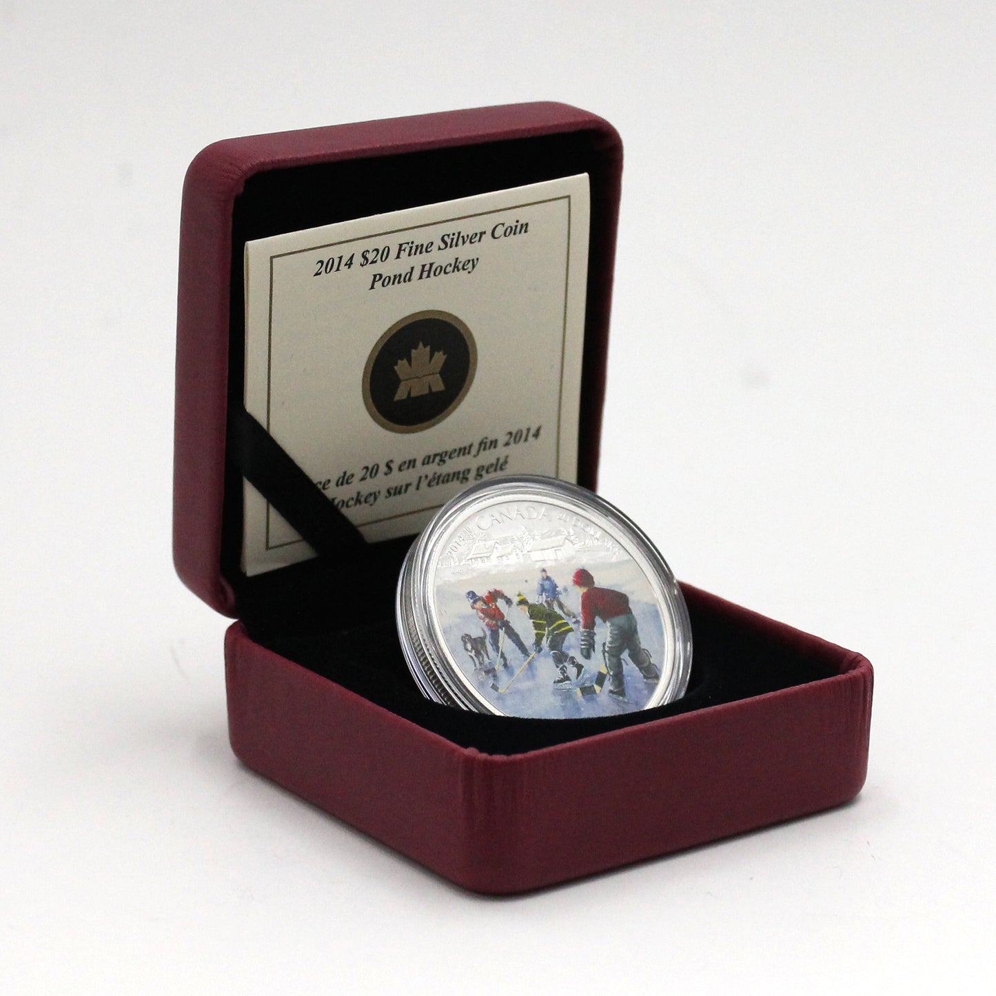 2014 Canada $20 Pond Hockey Fine Silver Coin with Greeting Card (No Tax) minor issues