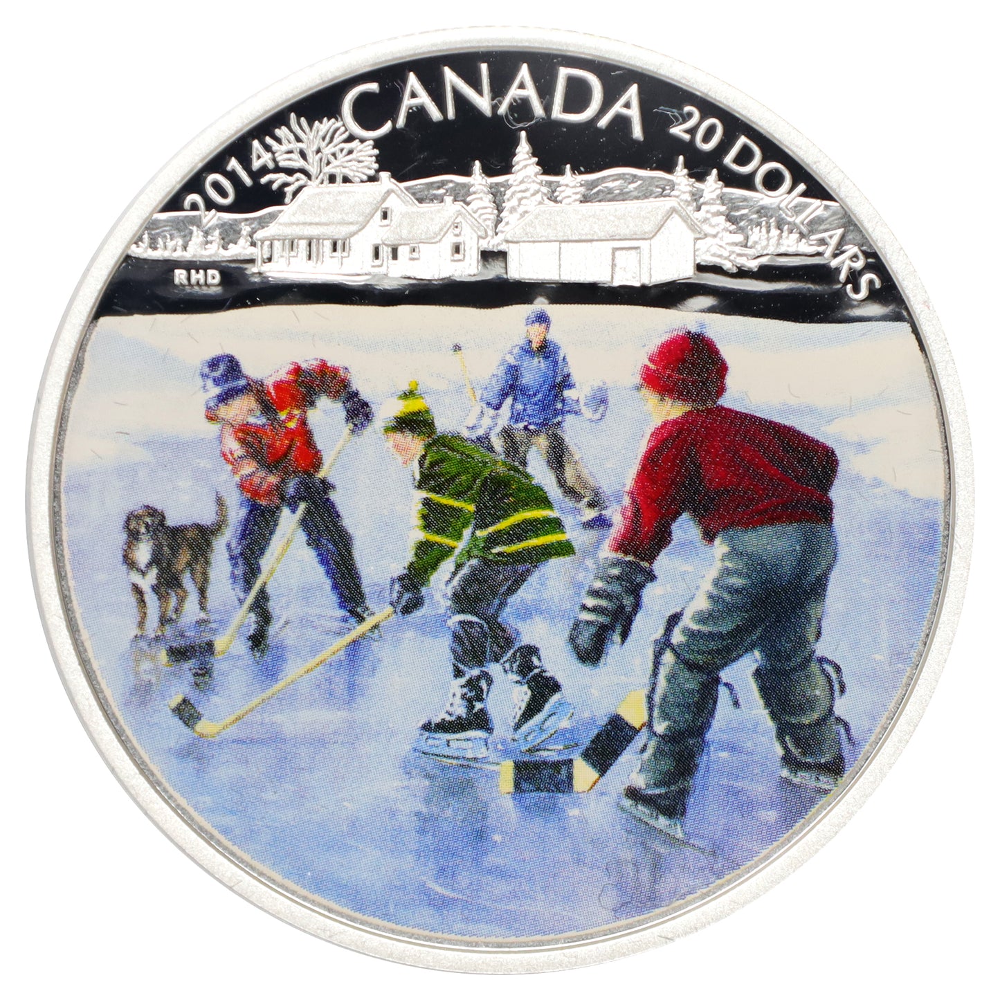 2014 Canada $20 Pond Hockey Fine Silver Coin with Greeting Card (No Tax) minor issues