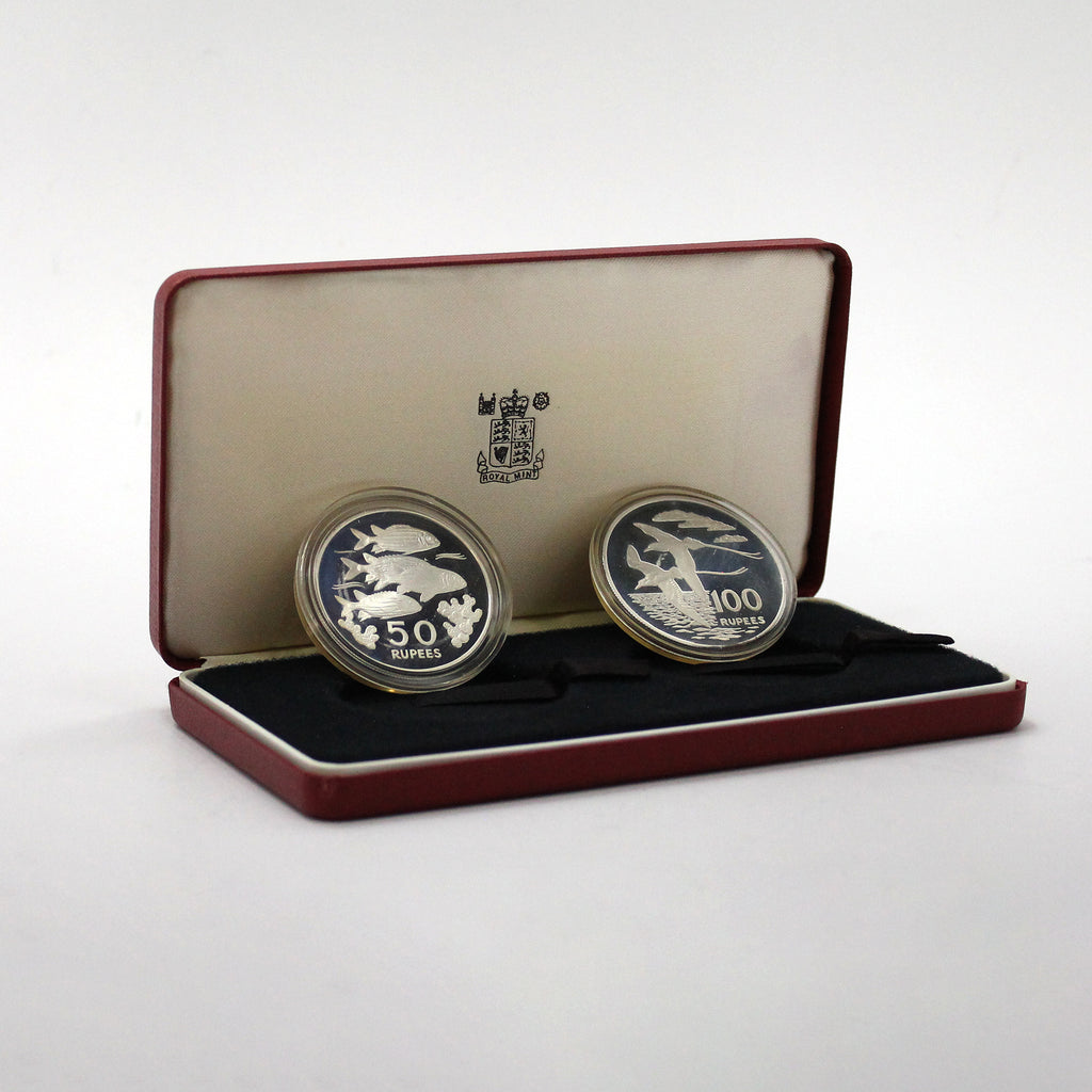 Seychelles 1978 WWF IUCN Conservation Sterling Silver Proof Coins in Case (light wear)