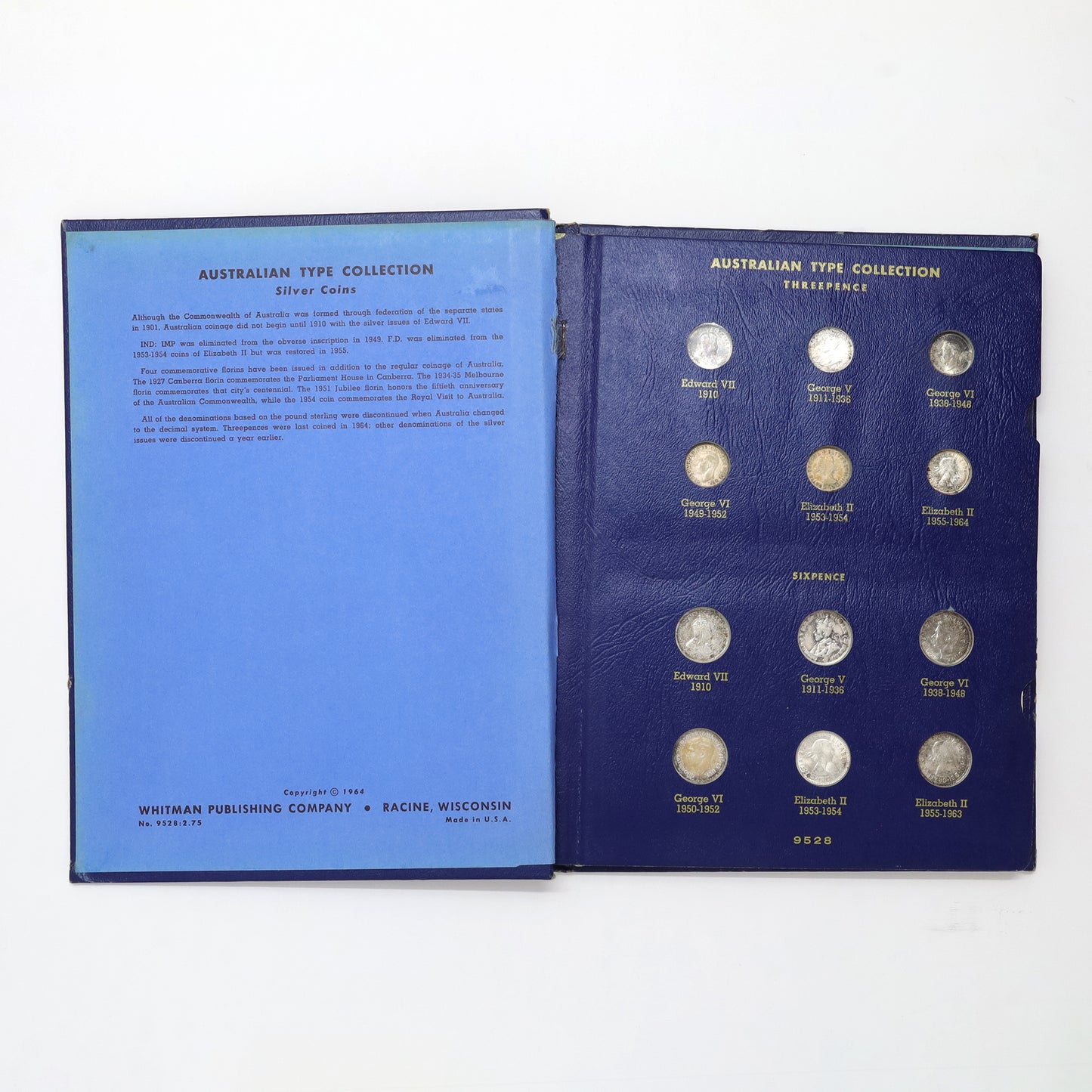 COMPLETE Australian Type Silver 29-Coin Collection Album (well worn)