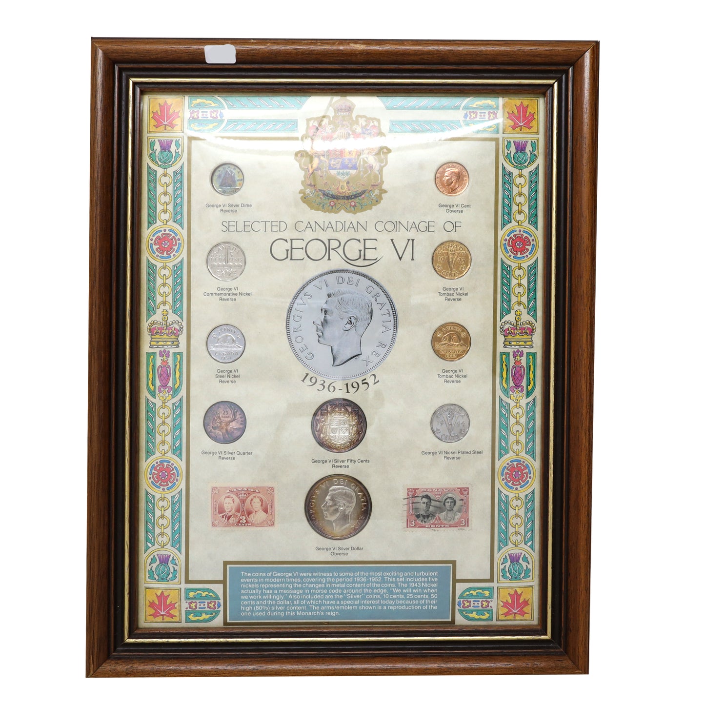 Selected Canadian Coinage of George VI Framed Collection (issues)