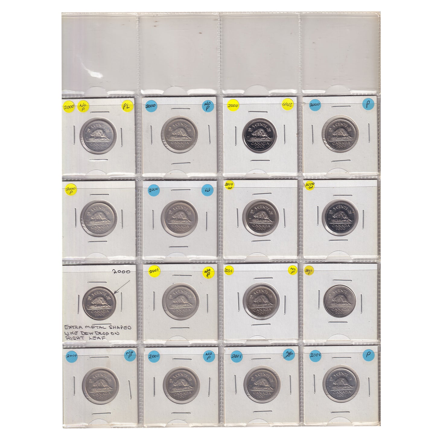 Estate Lot of 193x 2000-2021 Canada 5-cents in Blue Binder (sold as-is)