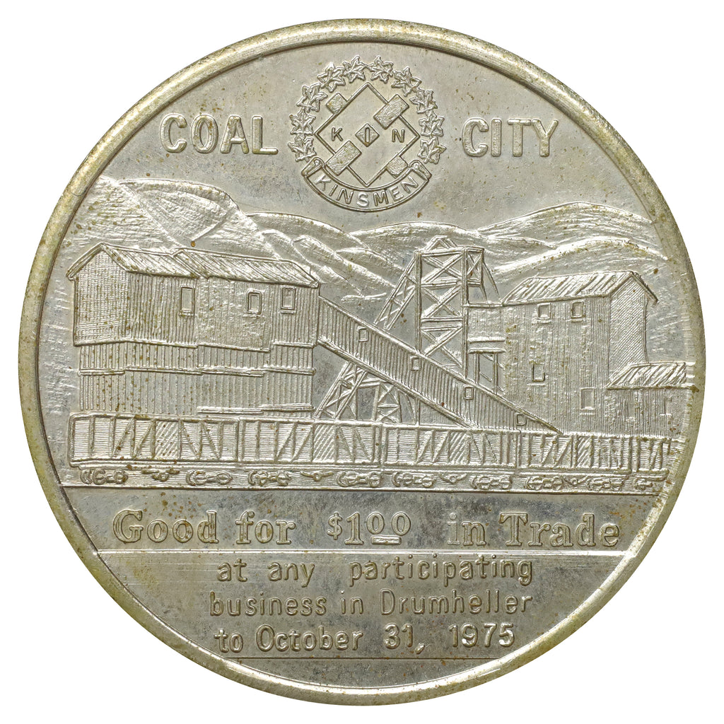 1975 Drumheller, AB, Coal City Dinosaur Dollar Trade Token