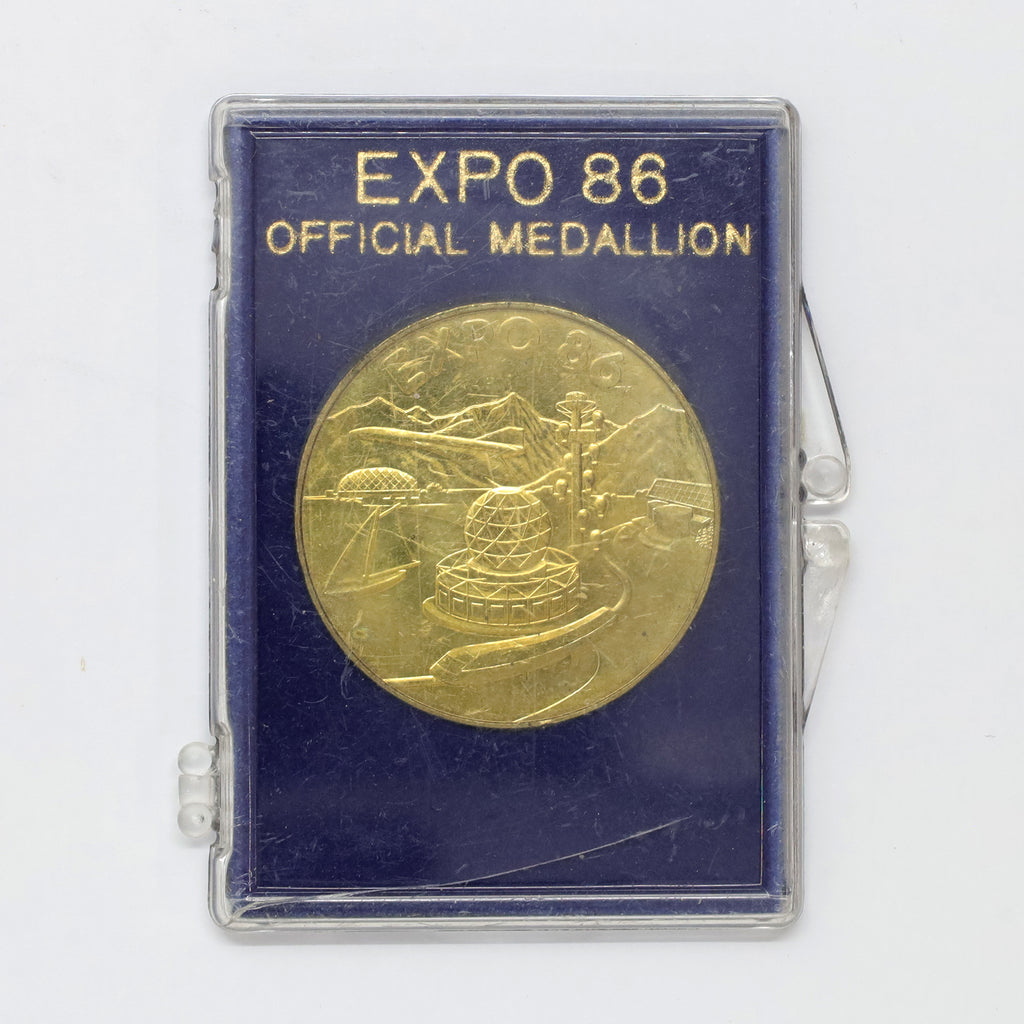 1986 Vancouver, BC, World Exposition Official Souvenir Medallion in Case (wear)