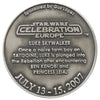2007 Star Wars Celebration Europe Czech Republic Luke Skywalker 5 cm Medallion