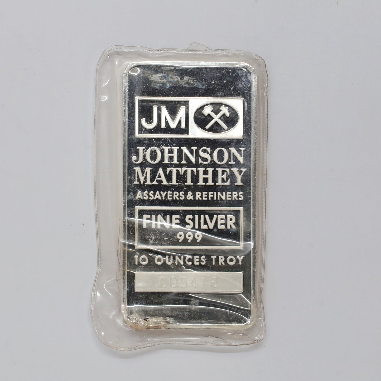 RARE Vintage JM Johnson Matthey 10oz. .999 Fine Silver Bar (No Tax) issues