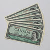 Lot of 6x Sequential 1954 Canada $1 Notes, Lawson-Bouey, W/F, 6pcs