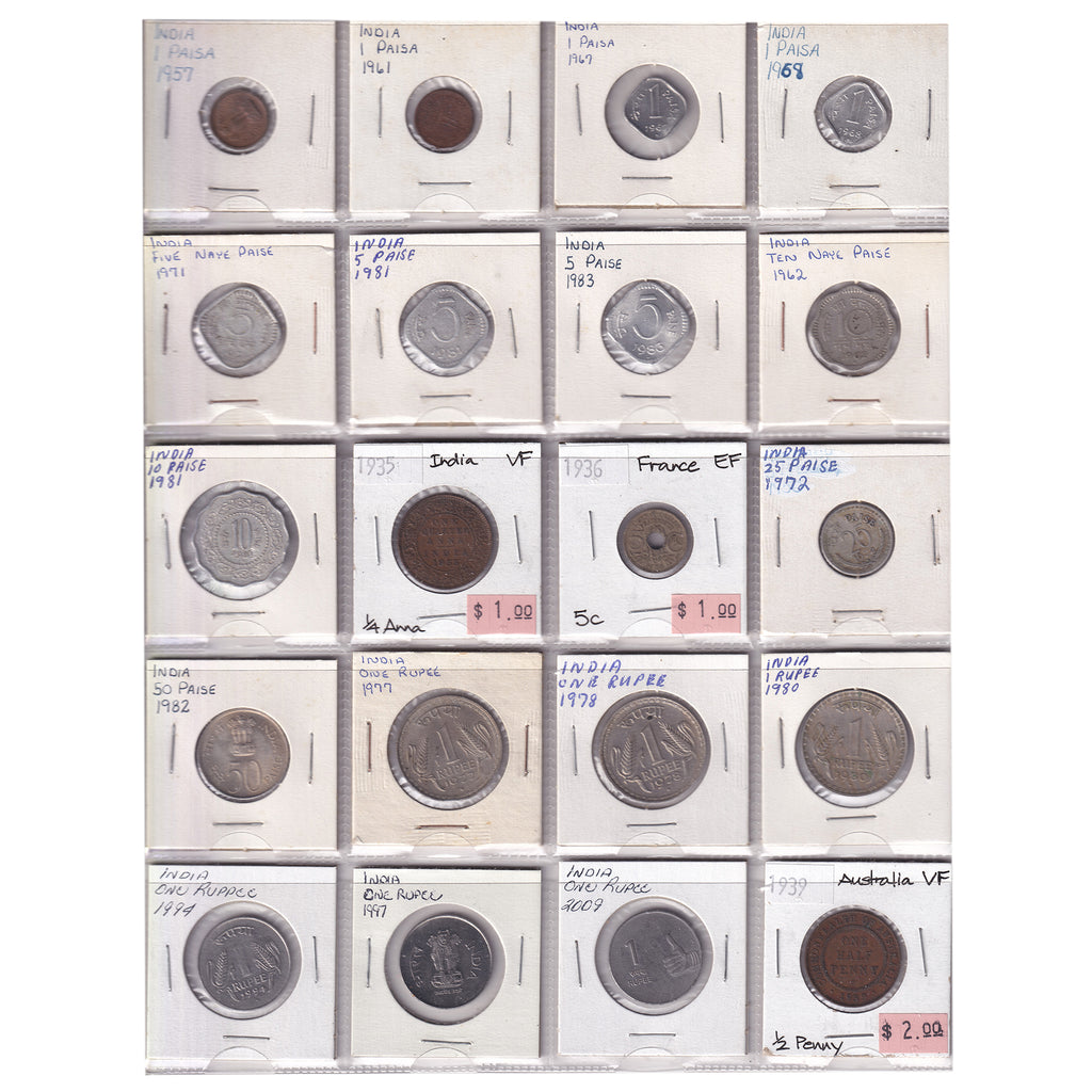 Group Lot of 120x 17-- to 2019 World Coins, Various Countries & Denominations, 120pcs